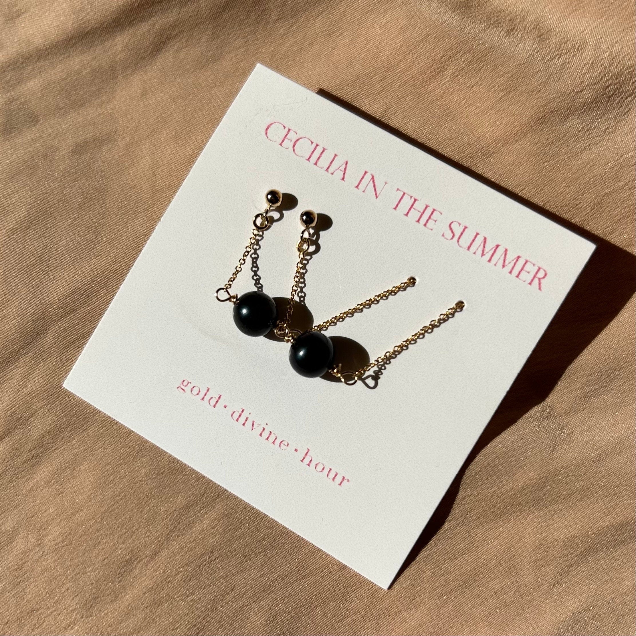 Stud-Threader Pearl Earrings ~ 14kt Gold Filled