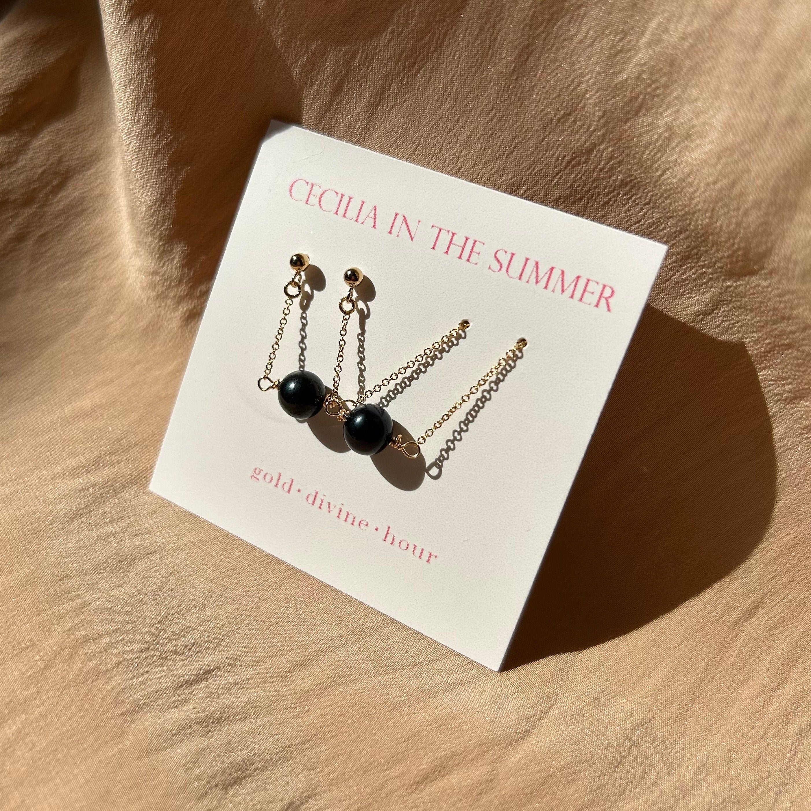 Stud-Threader Pearl Earrings ~ 14kt Gold Filled