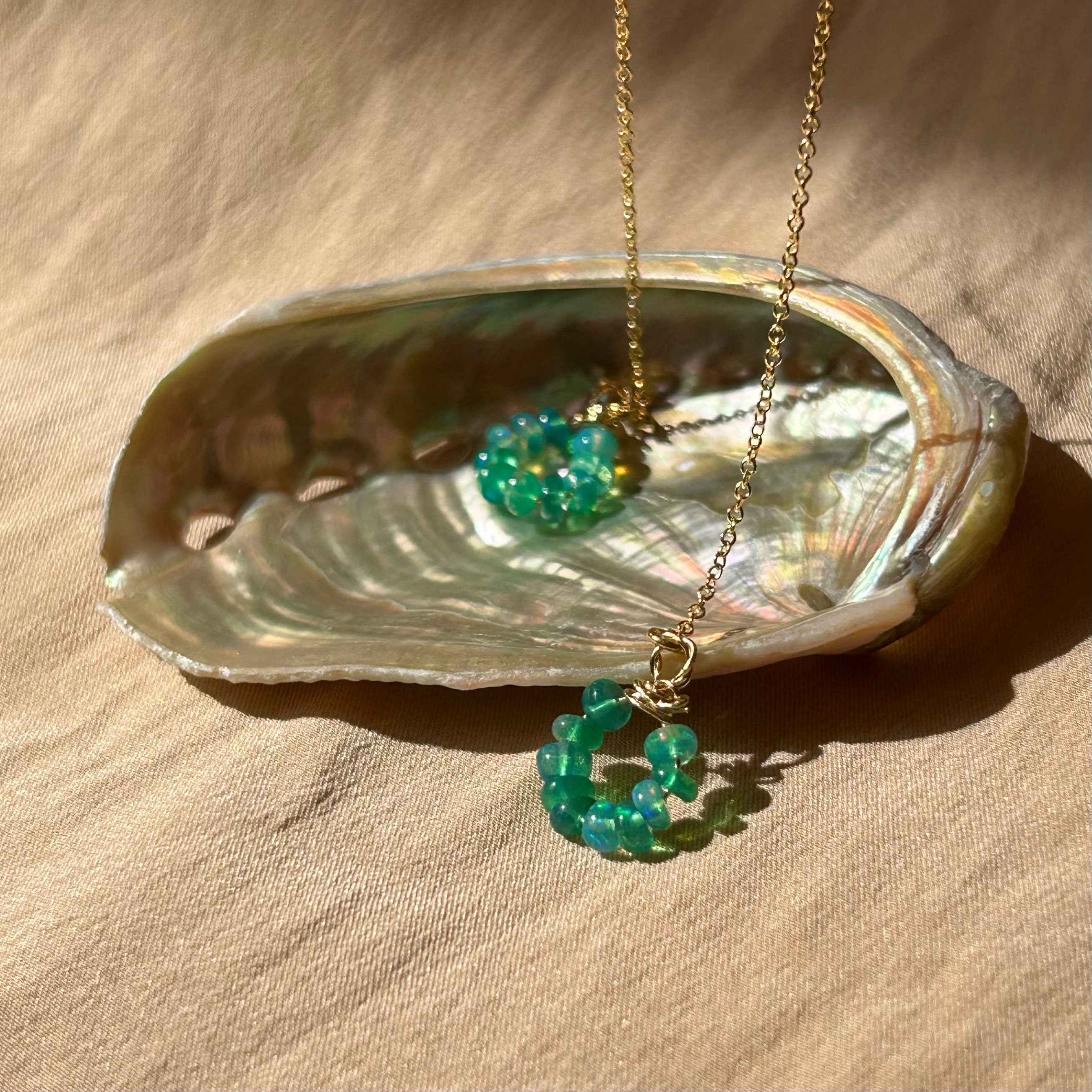 Opal Donut Threader Earrings~ 14kt Gold Filled