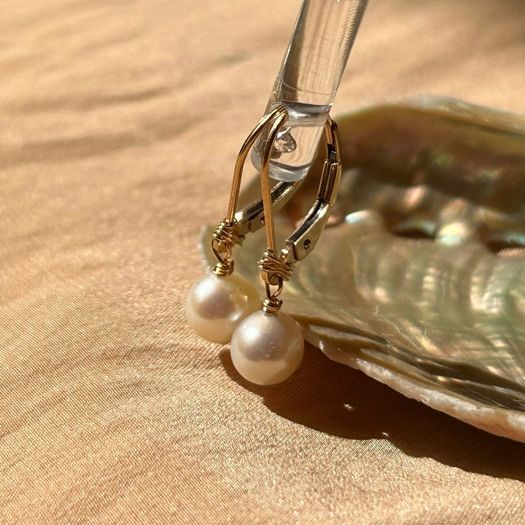 Potato Pearl Leverback Earrings ~ 14kt Gold Filled