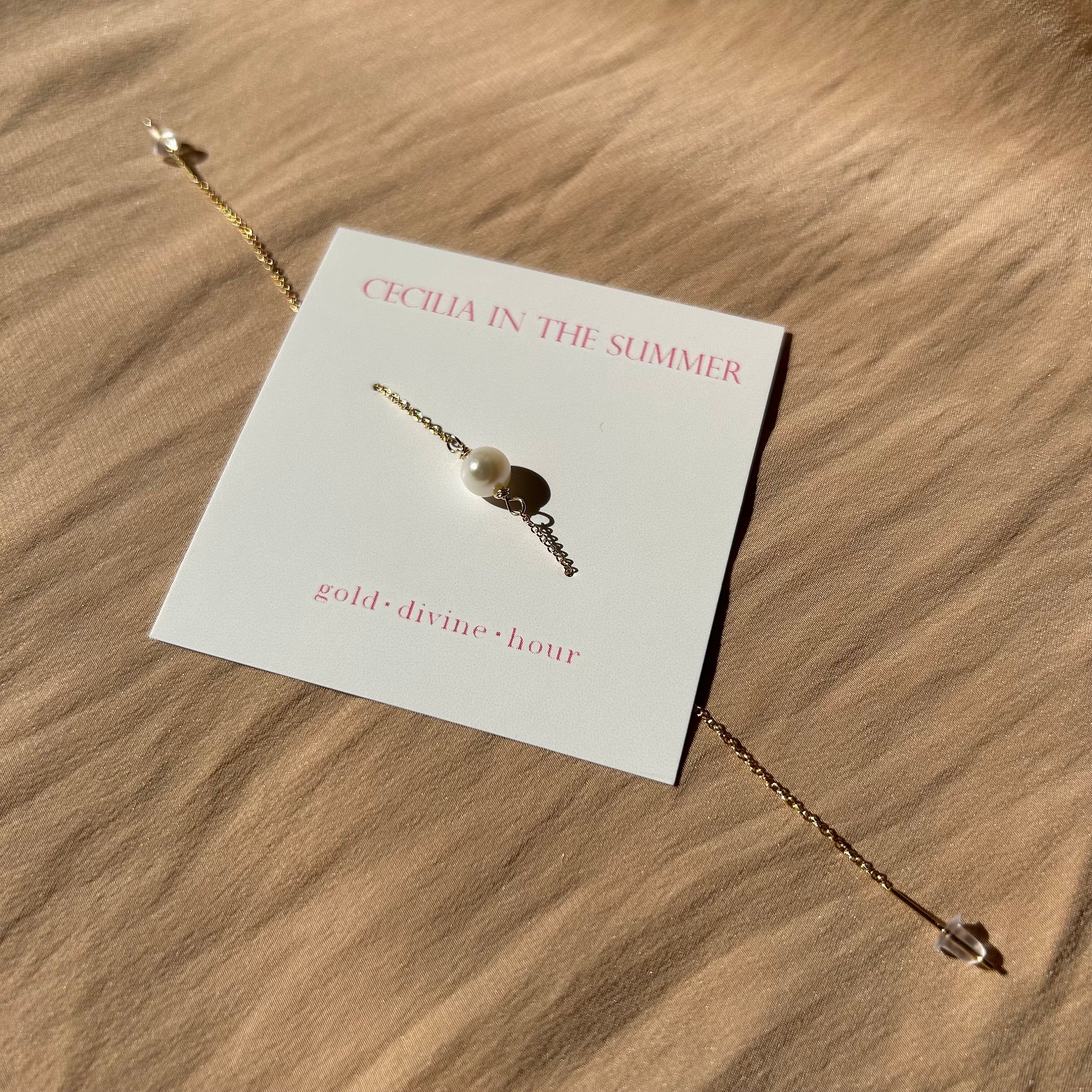 Double Threader Pearl Earrings ~ 14kt Gold Filled