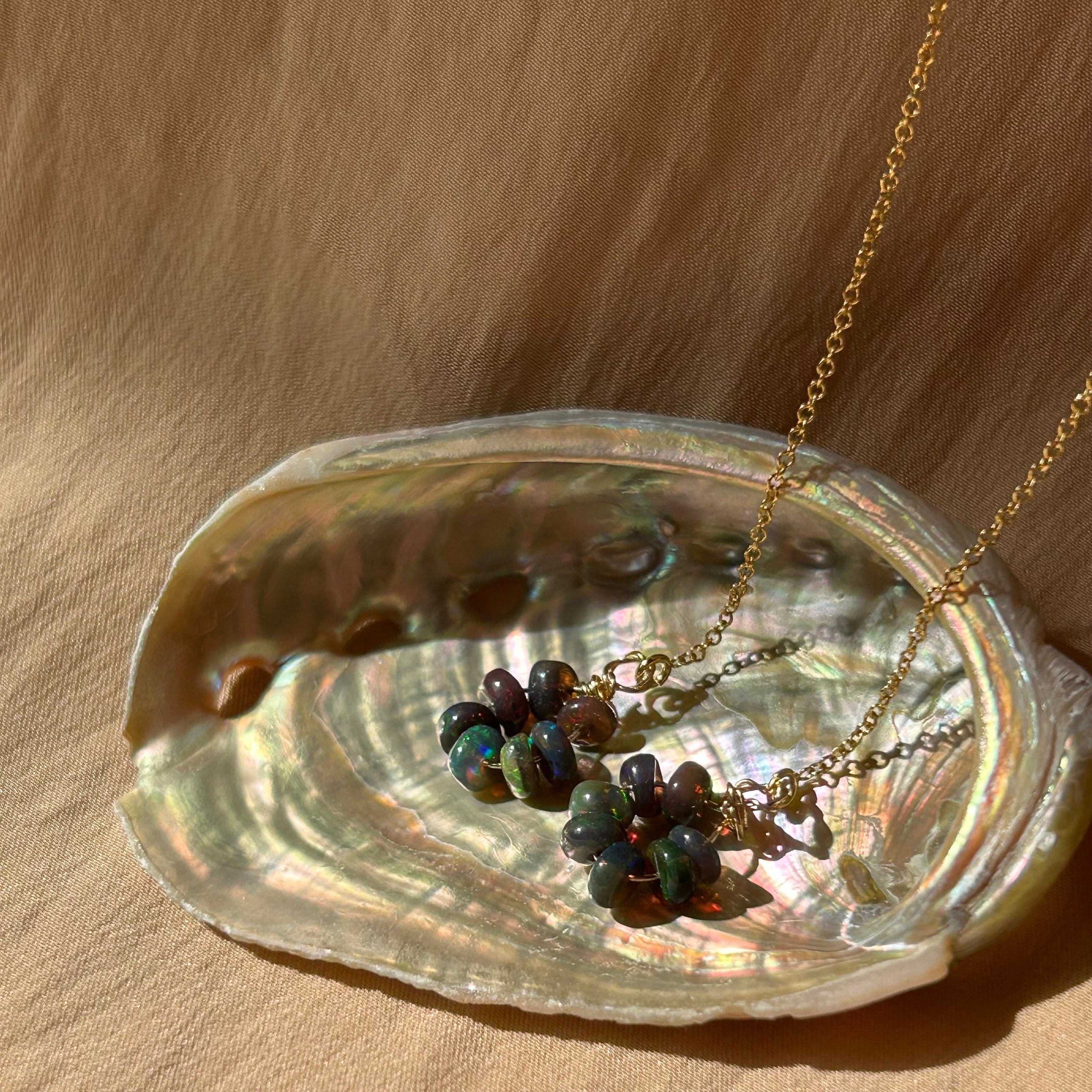 Opal Donut Threader Earrings~ 14kt Gold Filled