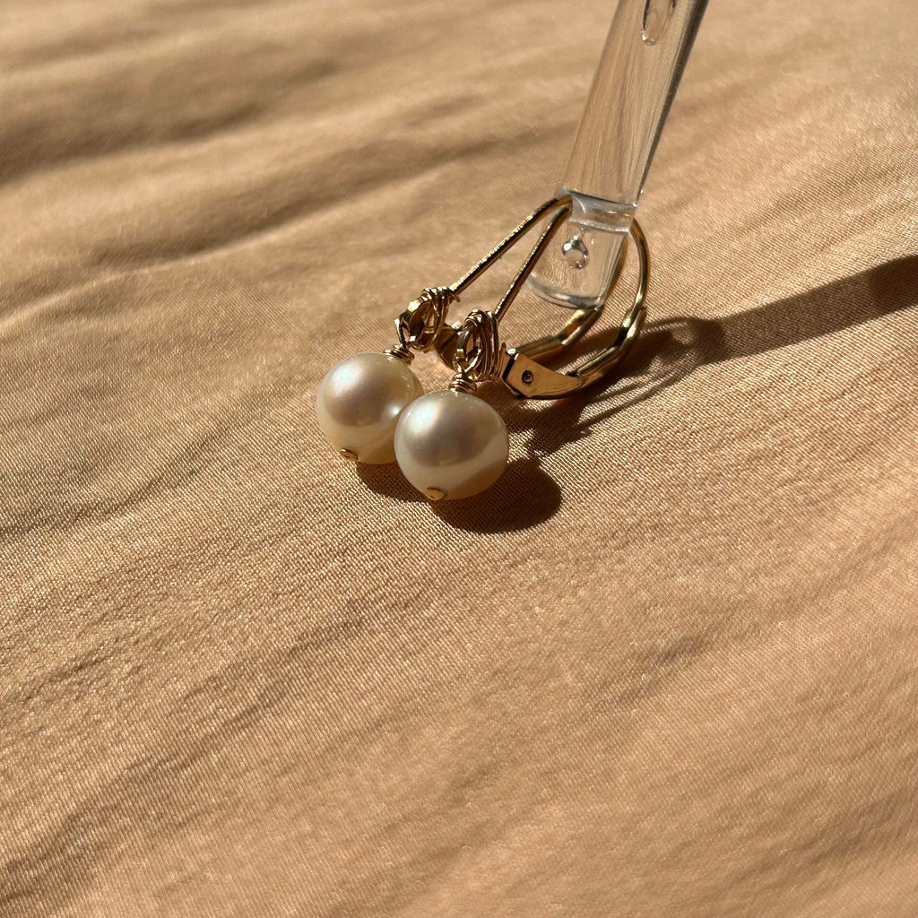 Potato Pearl Leverback Earrings ~ 14kt Gold Filled