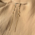 Pearl Moon Stud-Threader ~ Gold Earrings