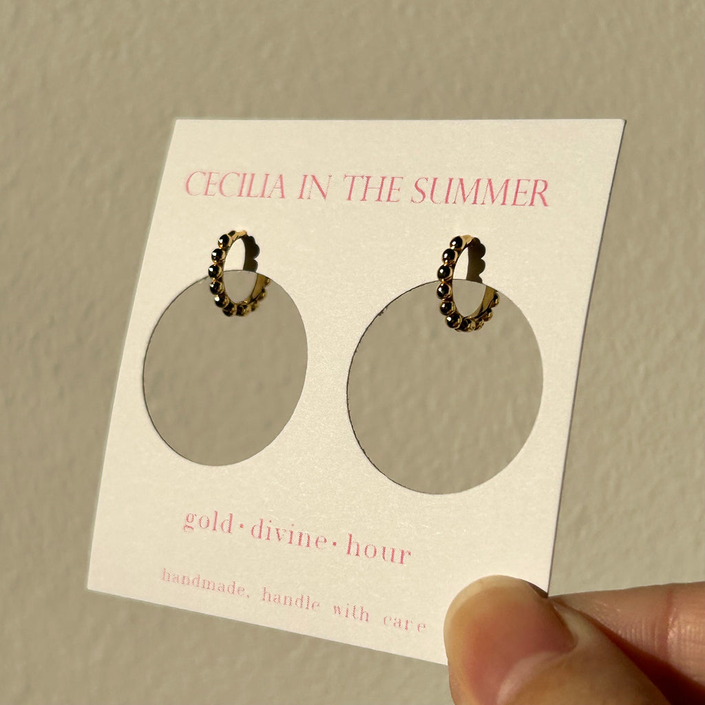 Golden Dots Huggies Earrings