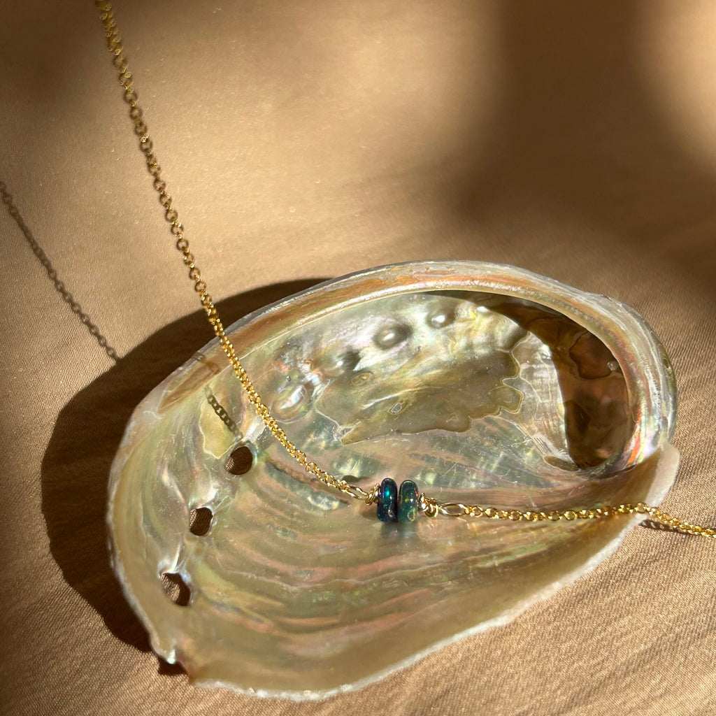 Double Threader Opal Earrings ~ 14kt Gold Fill