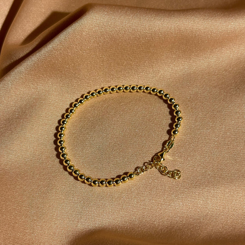 Golden Dots 4mm ~ Vermeil Bracelet