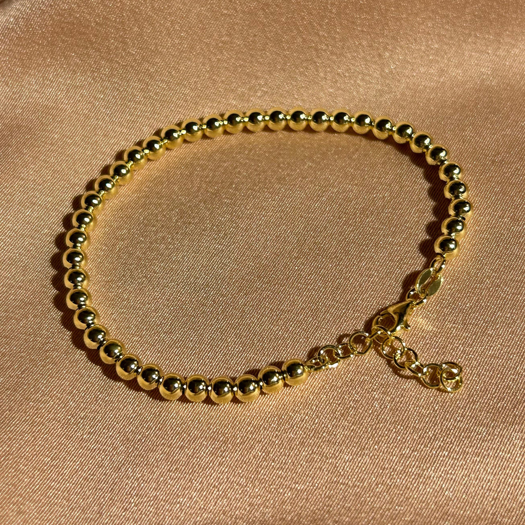 Golden Dots 4mm ~ Vermeil Bracelet