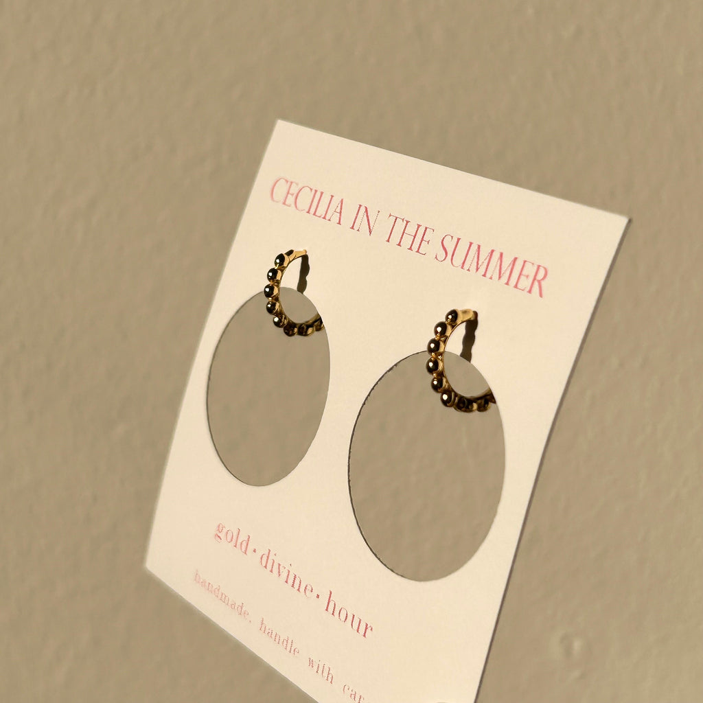 Golden Dots Huggies Earrings
