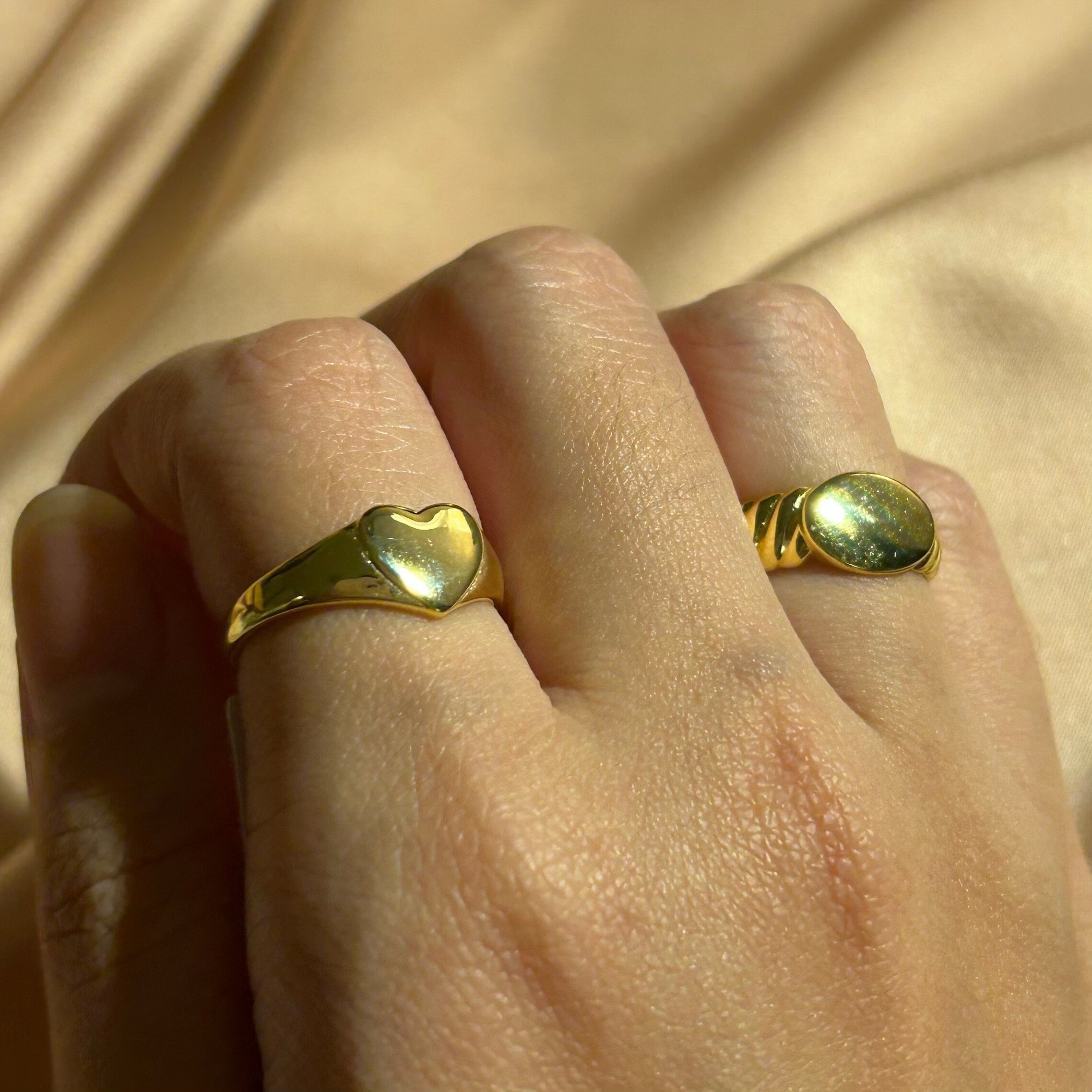 Heart Signet Vermeil Ring