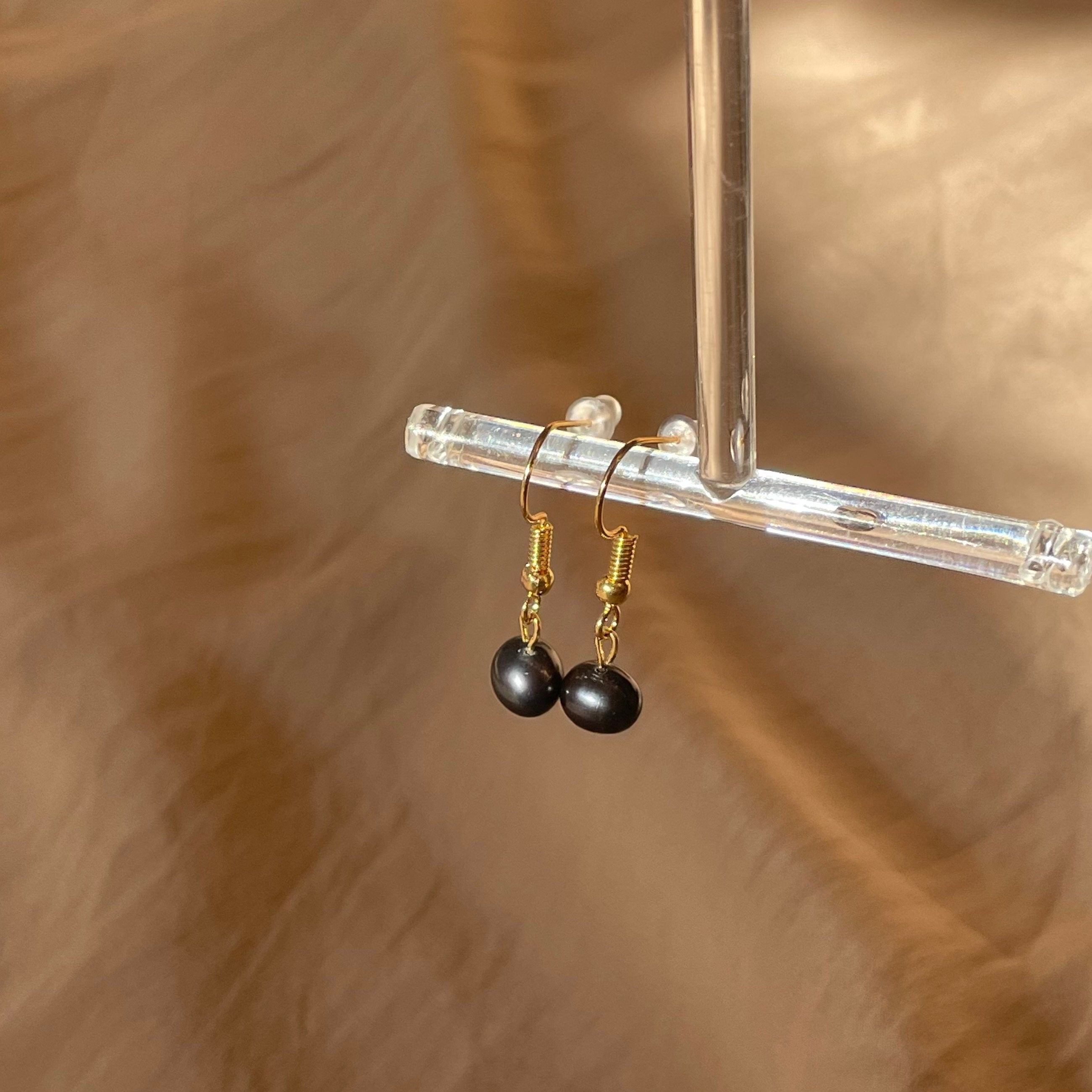 Pearl Potato Leverback Hook Earrings ~ Gold Plated