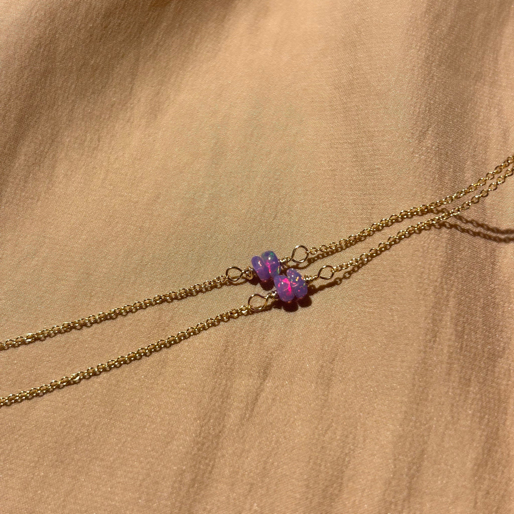 Double Threader Opal Earrings ~ 14kt Gold Fill
