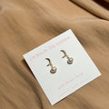 Moon Stud White Pearl Earrings