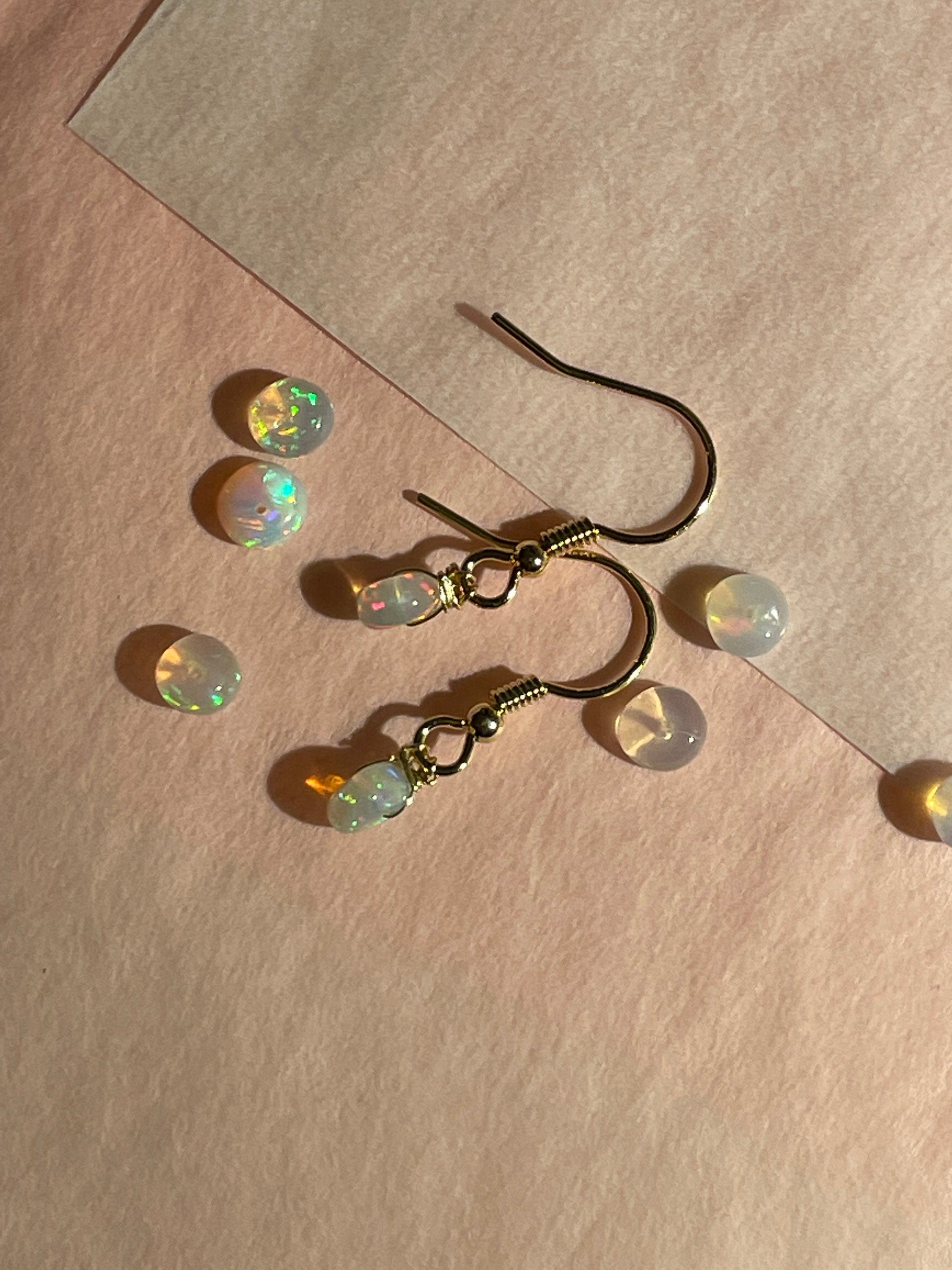 14kt Gold Fill Single Bead Opal Earrings