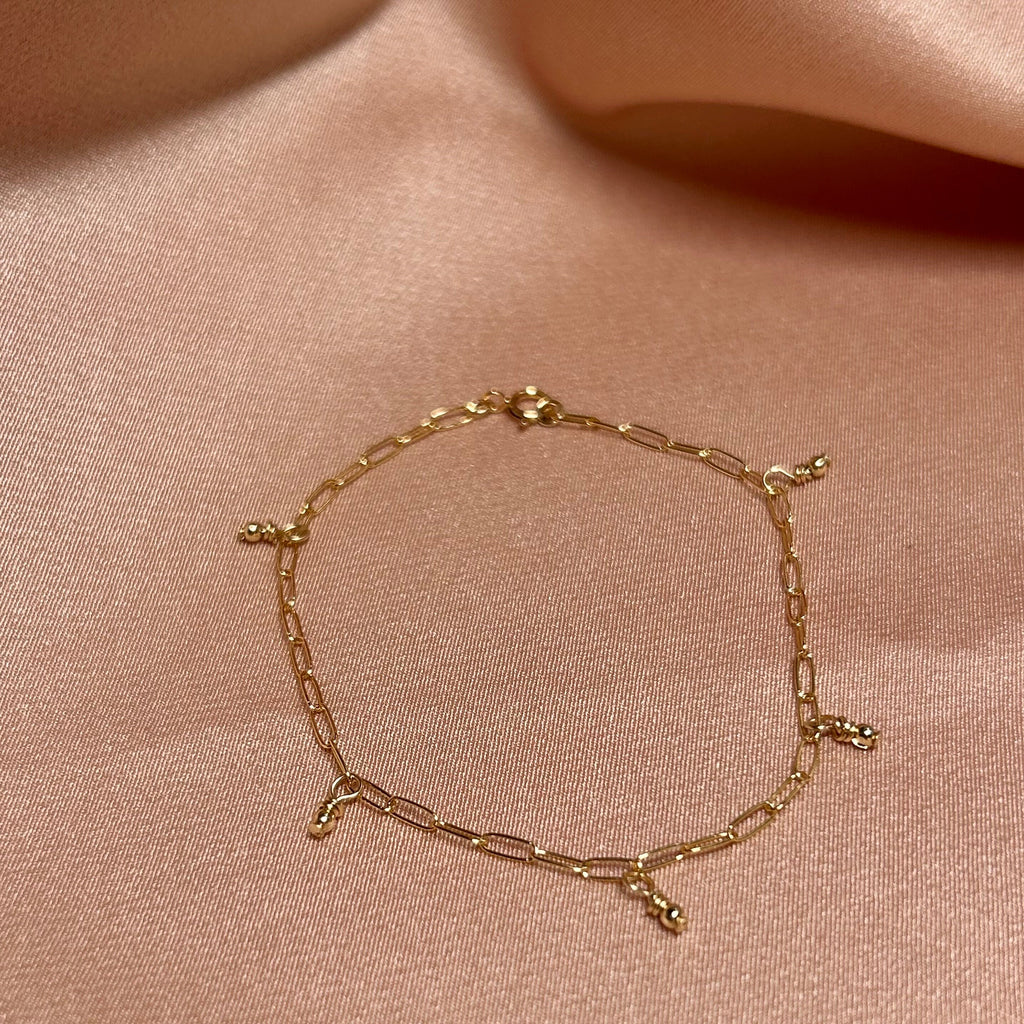 Pearl Paperclip Bracelet ~ 14kt Gold Fill