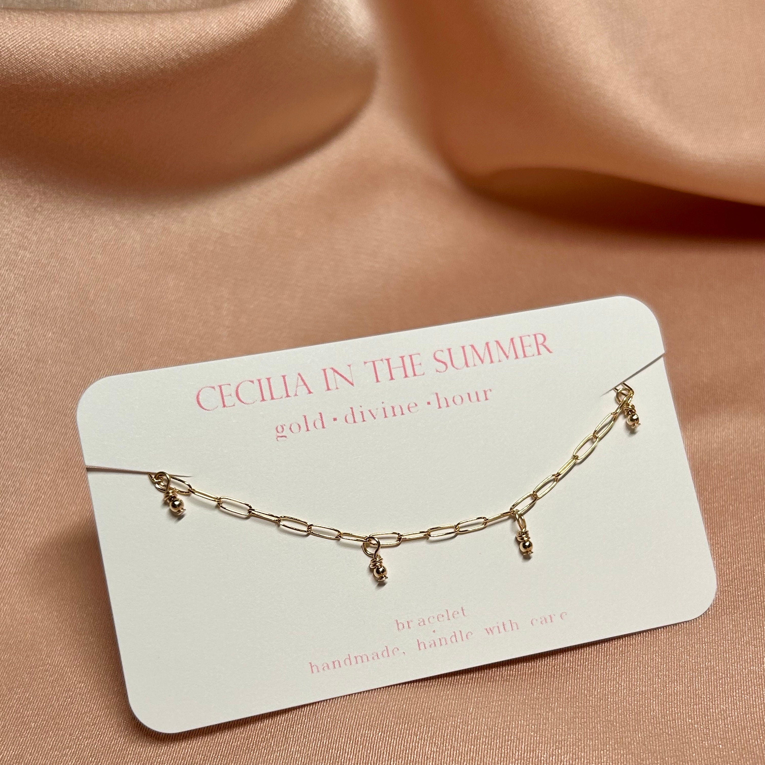 Golden Dots Paperclip Bracelet ~ 14kt Gold Fill