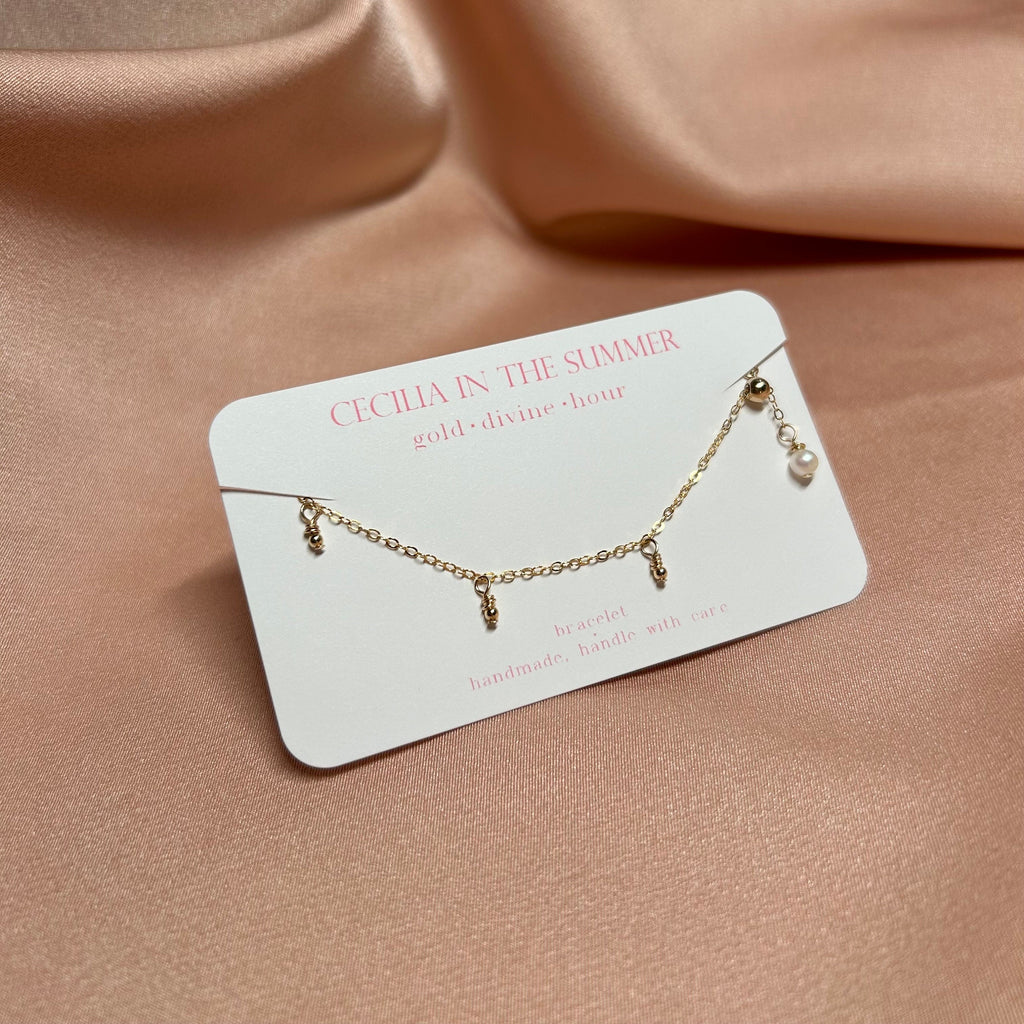 Pearls Adjustable Bracelet ~ 14kt Gold Fill