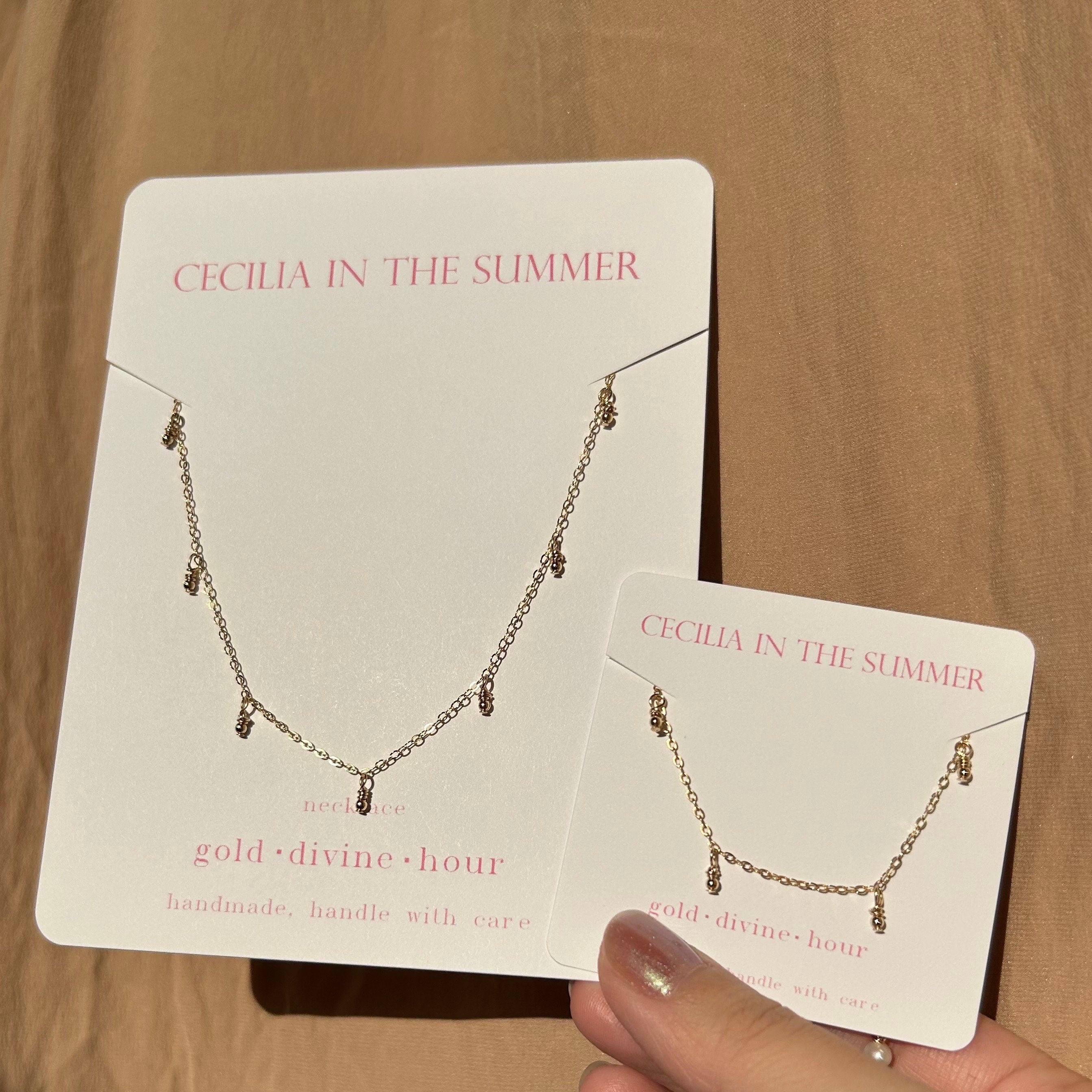 Golden Dots Paperclip Necklace ~ 14kt Gold Fill