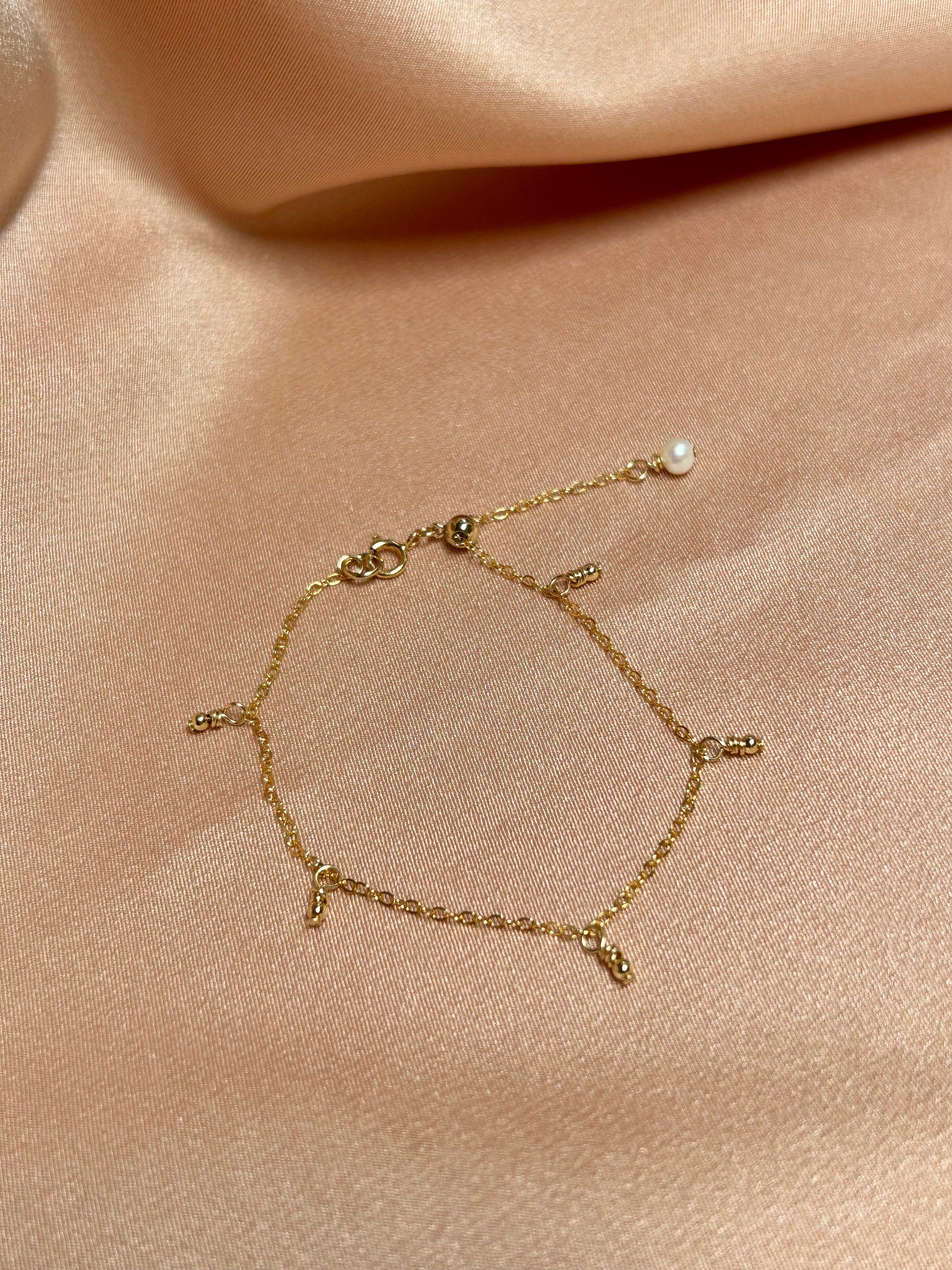 Golden Dots Adjustable Bracelet ~ 14kt Gold Fill
