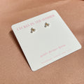 Pearl Dots Triangle Stud Vermeil Earrings