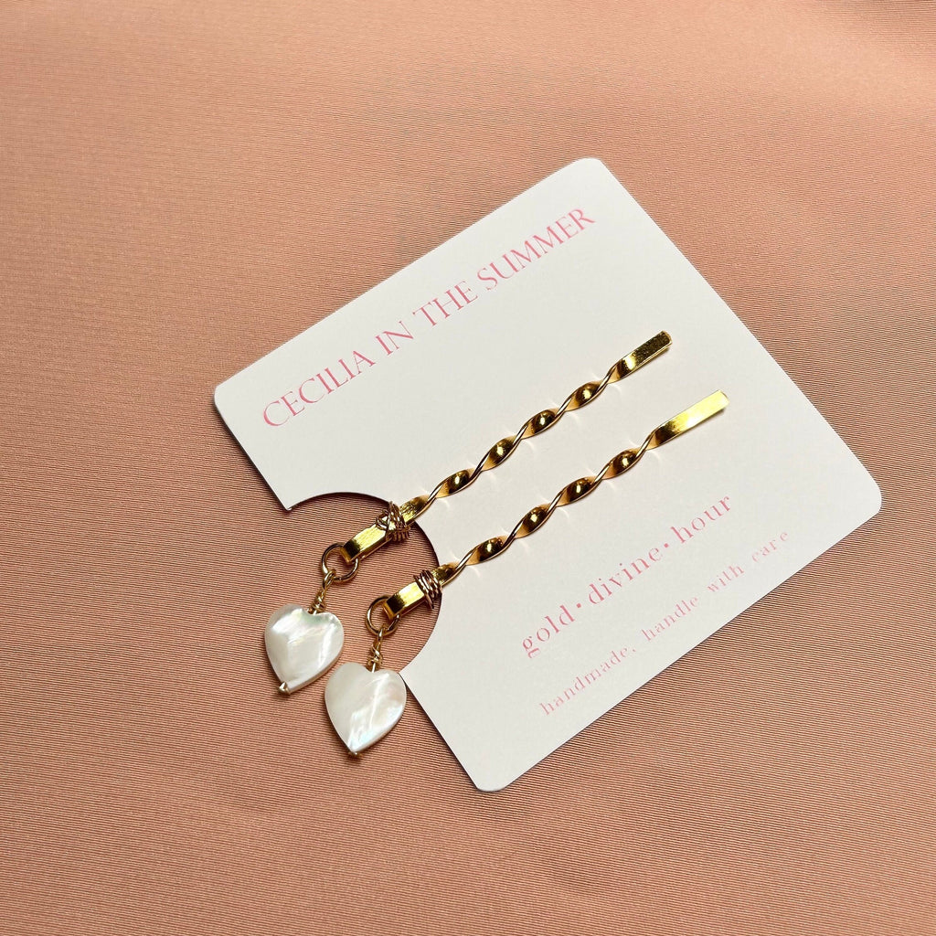 Heart Mother of Pearl Hair Accessories
