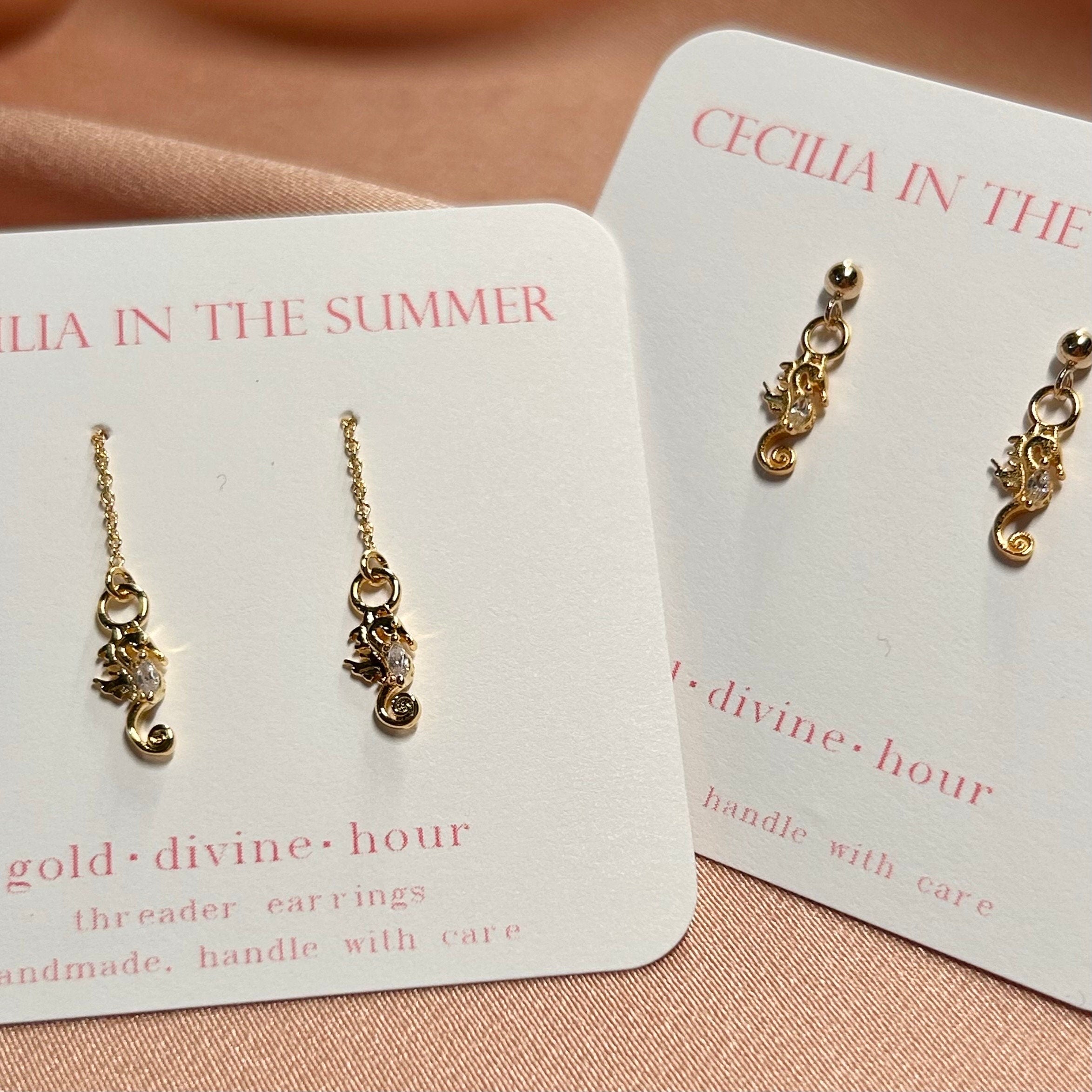 Seahorse Threader Earrings ~ Our Ocean
