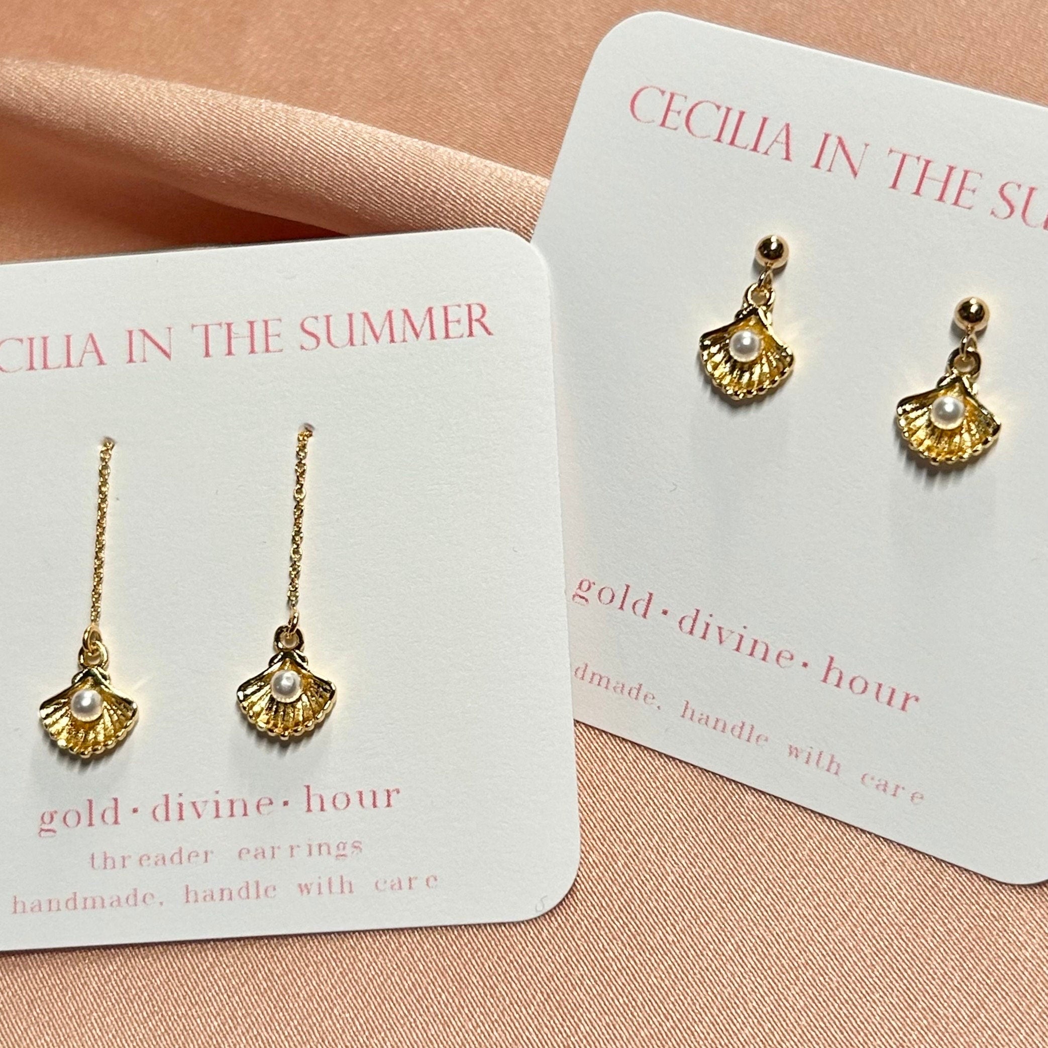 Clam Threader Earrings ~ Our Ocean