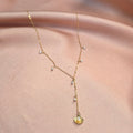 Ocean Clam Pearl Lariat Necklace ~ 14kt Gold Fill