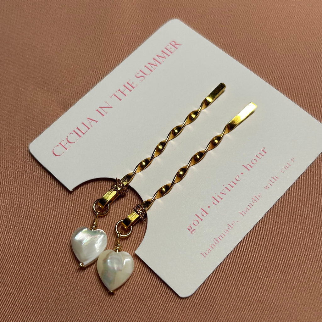 Heart Mother of Pearl Hair Accessories