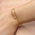 Pearl Thin Figaro Bracelet ~ 14kt Gold Fill