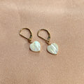 Heart Mother of Pearl Leverback Earrings ~ 14kt Gold Filled