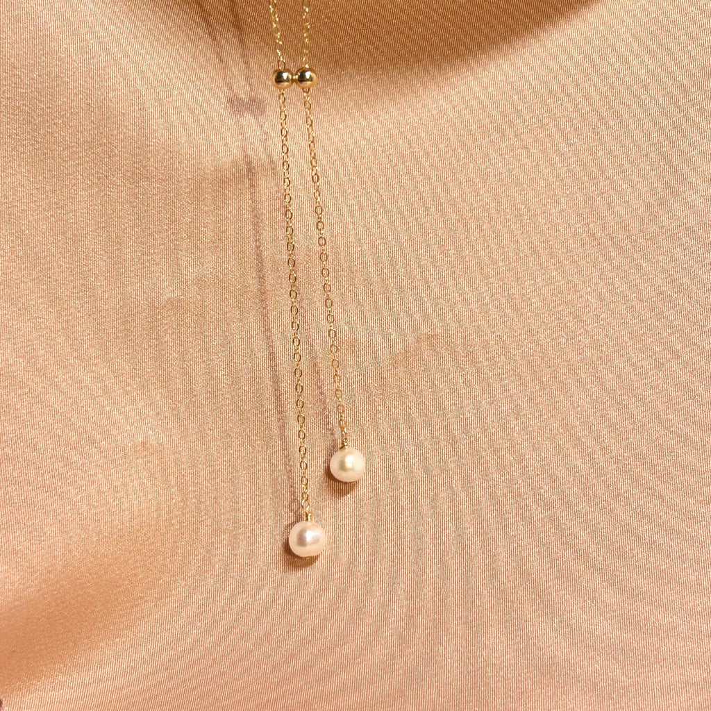 Opal Rain Orbs Adjustable Necklace ~ 14kt Gold Fill