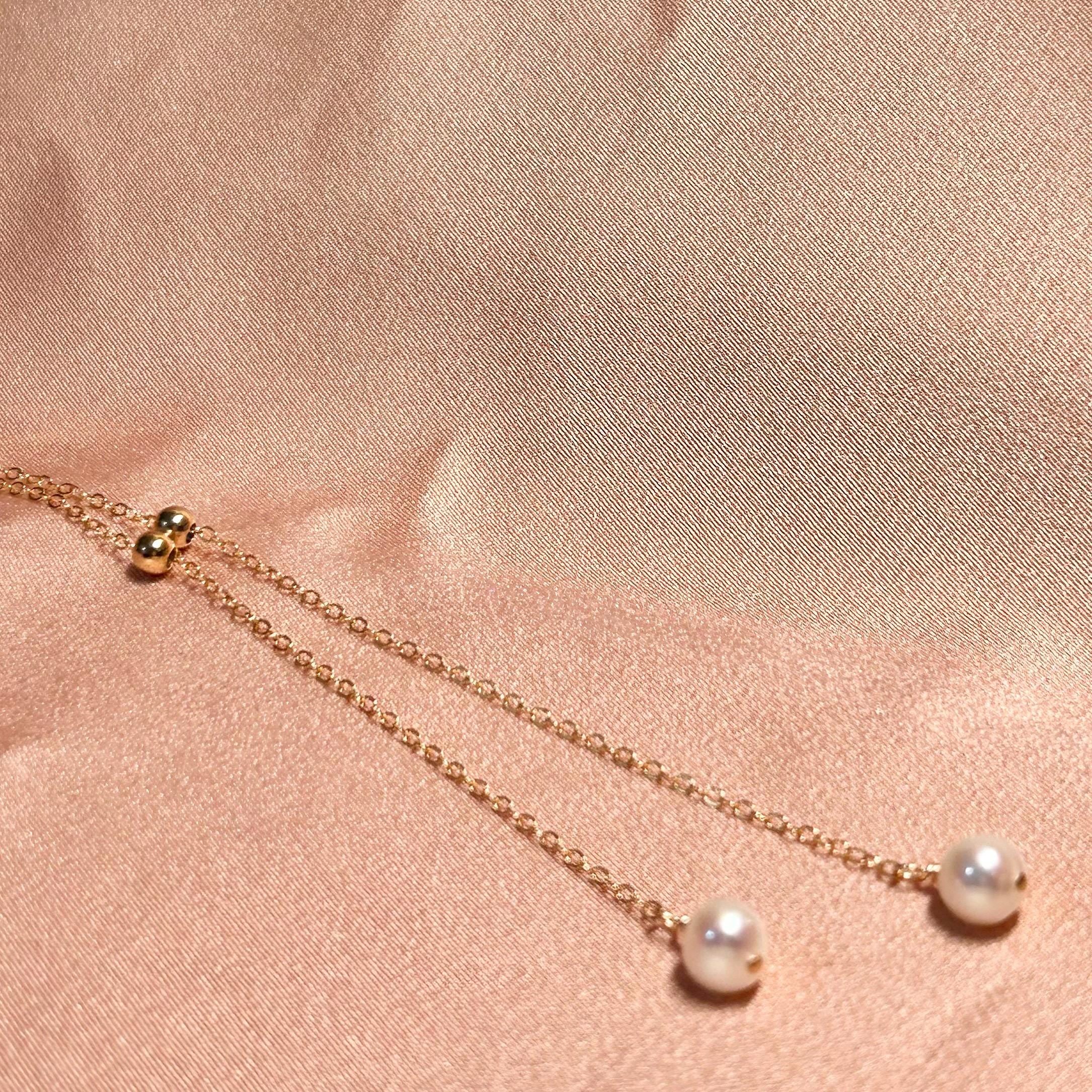 Tiger's Eye Rain Orbs Adjustable Necklace ~ 14kt Gold Fill