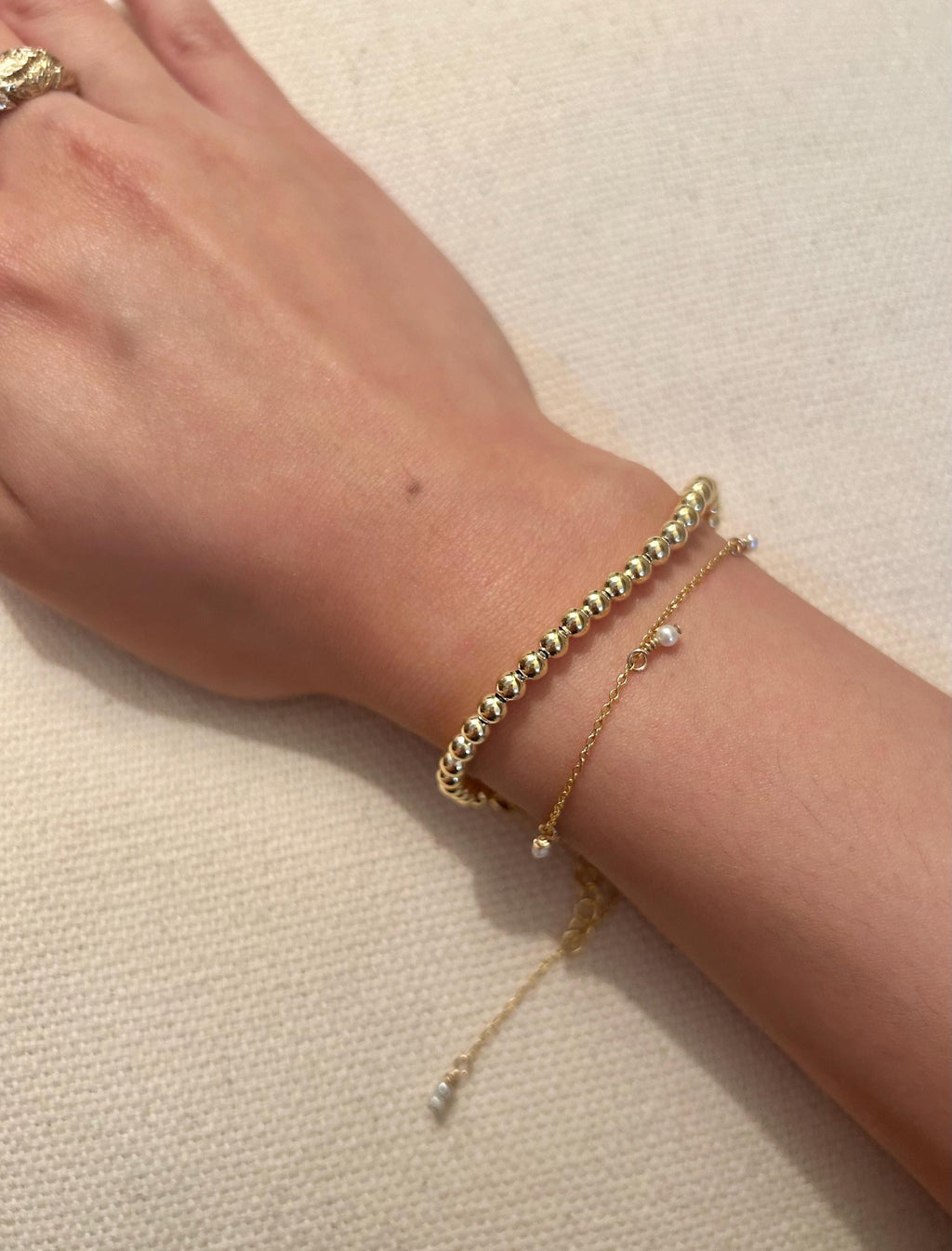 Golden Dots 4mm ~ Vermeil Bracelet