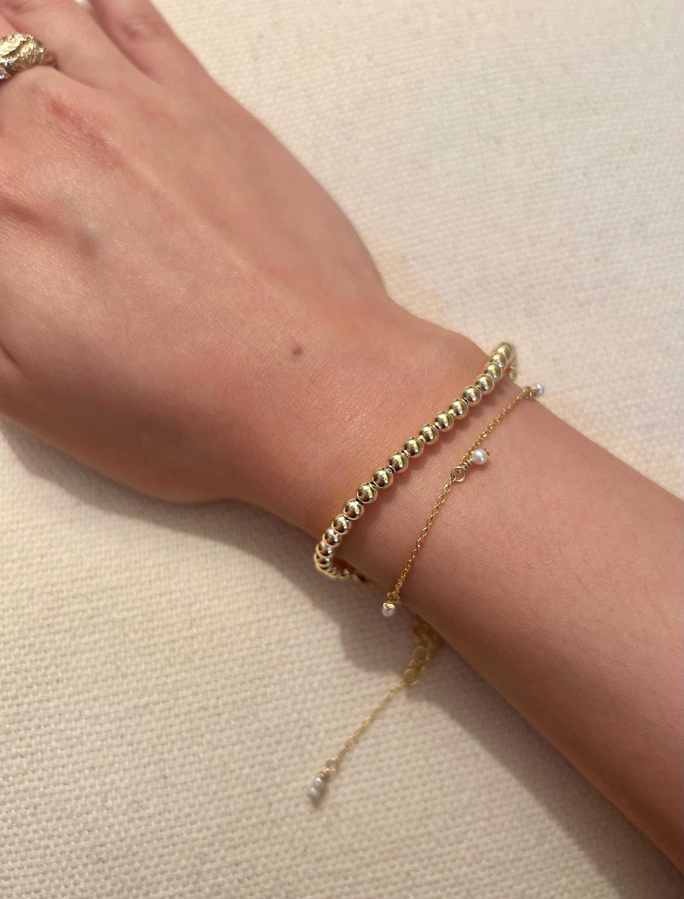 Golden Dots 4mm ~ Vermeil Bracelet