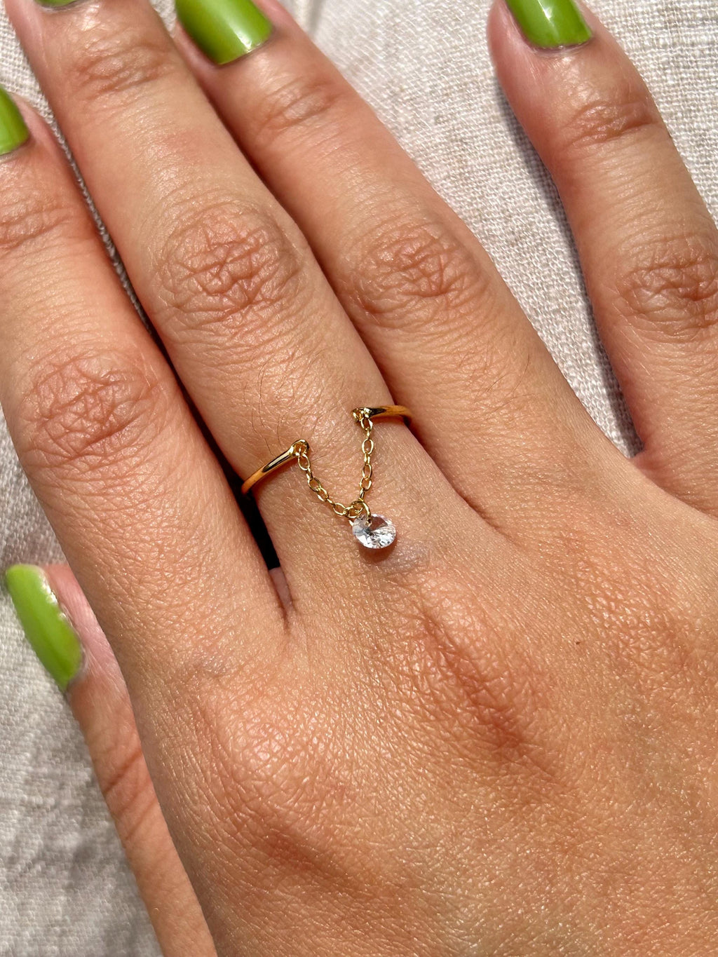 Lenn Chain Gem ~ Adjustable Ring