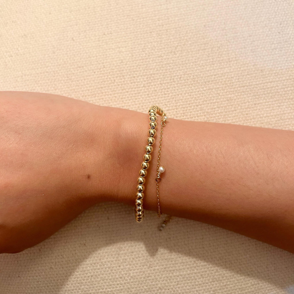 Golden Dots 4mm ~ Vermeil Bracelet