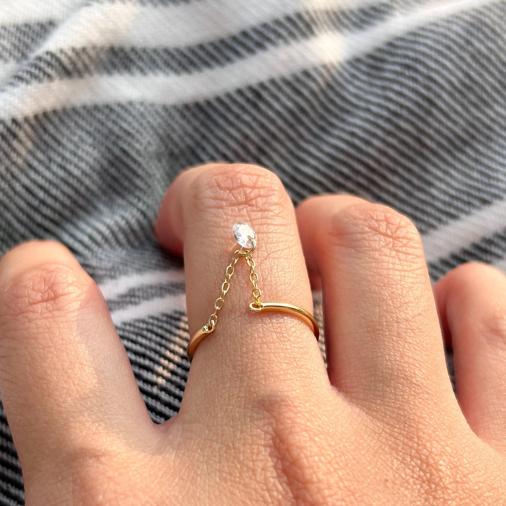 Lenn Chain Gem ~ Adjustable Ring