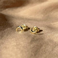 Crescent Moon Phase Stud Vermeil Earrings