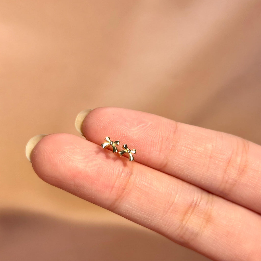 Tiny Bow Stud Earrings