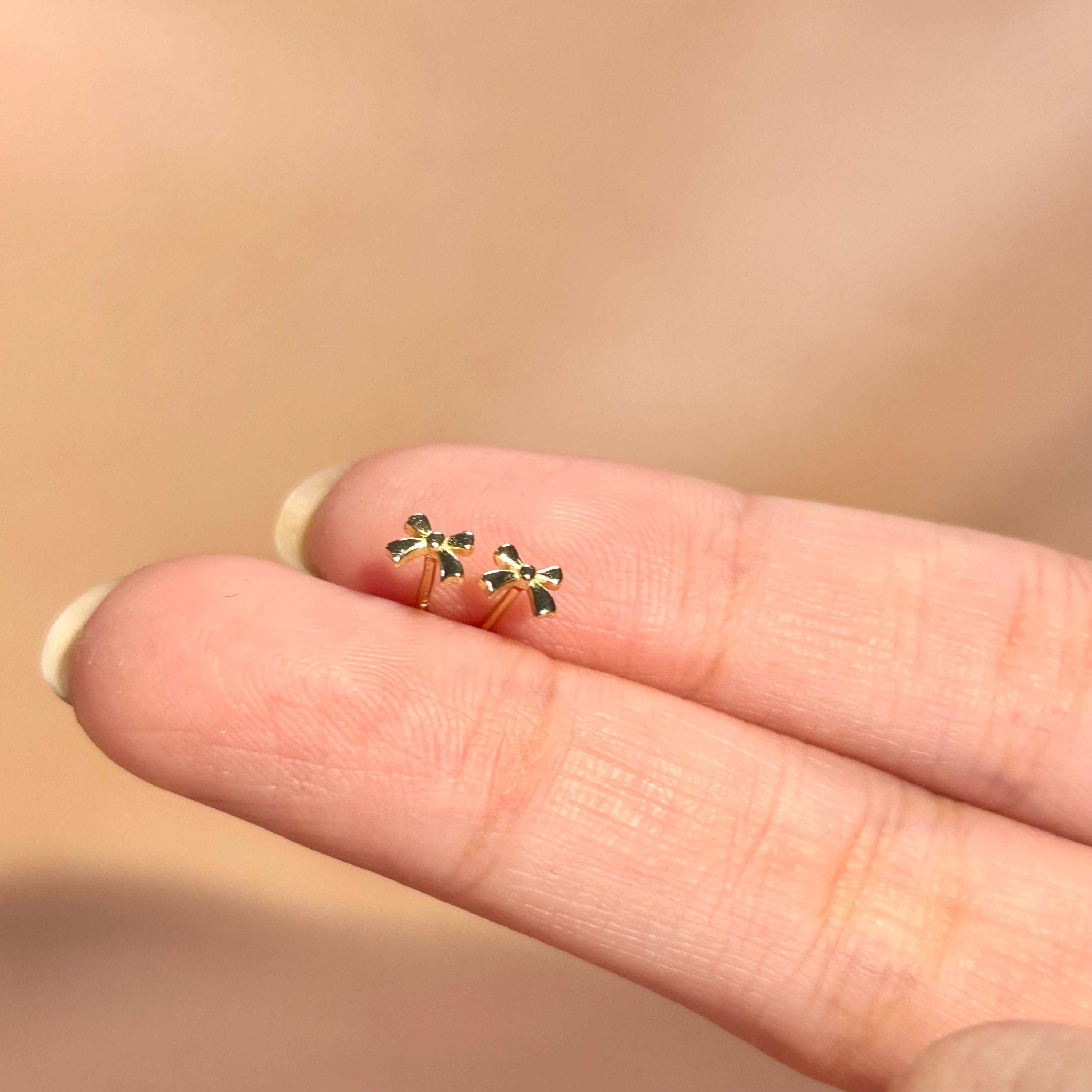 Tiny Bow Stud Earrings