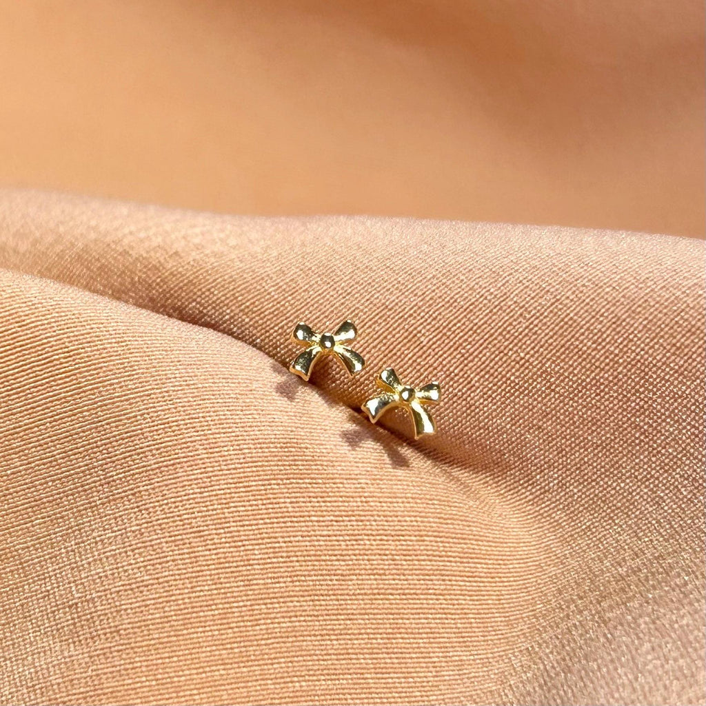 Tiny Bow Stud Earrings