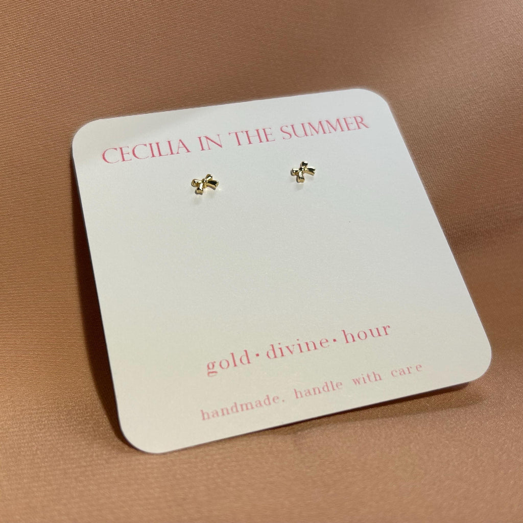 Tiny Bow Stud Earrings