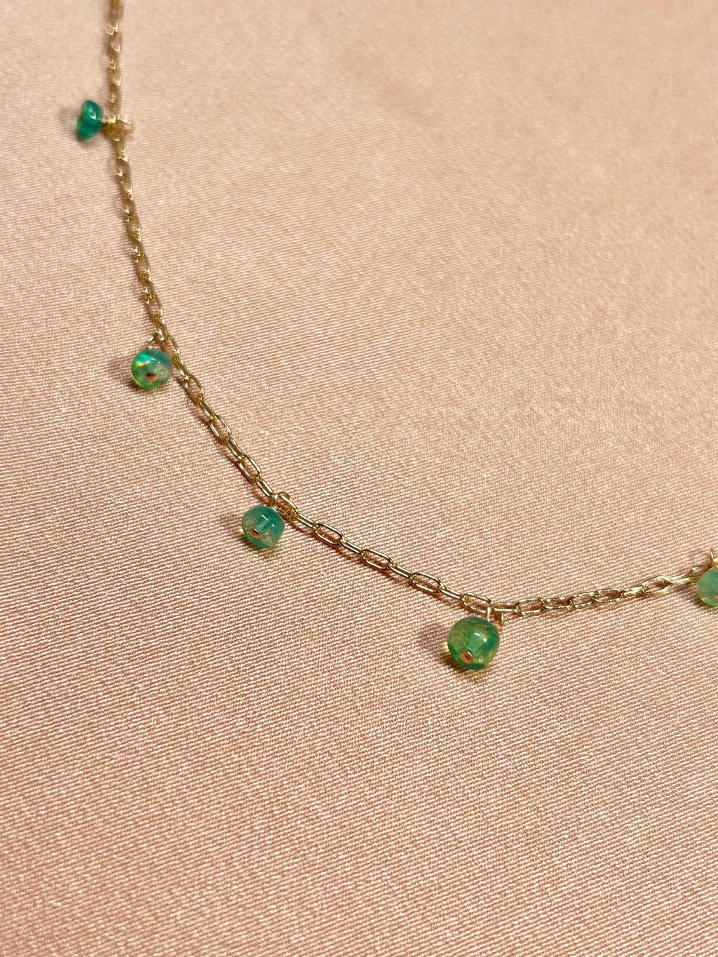 14kt Gold Fill Opal Paperclip Necklace