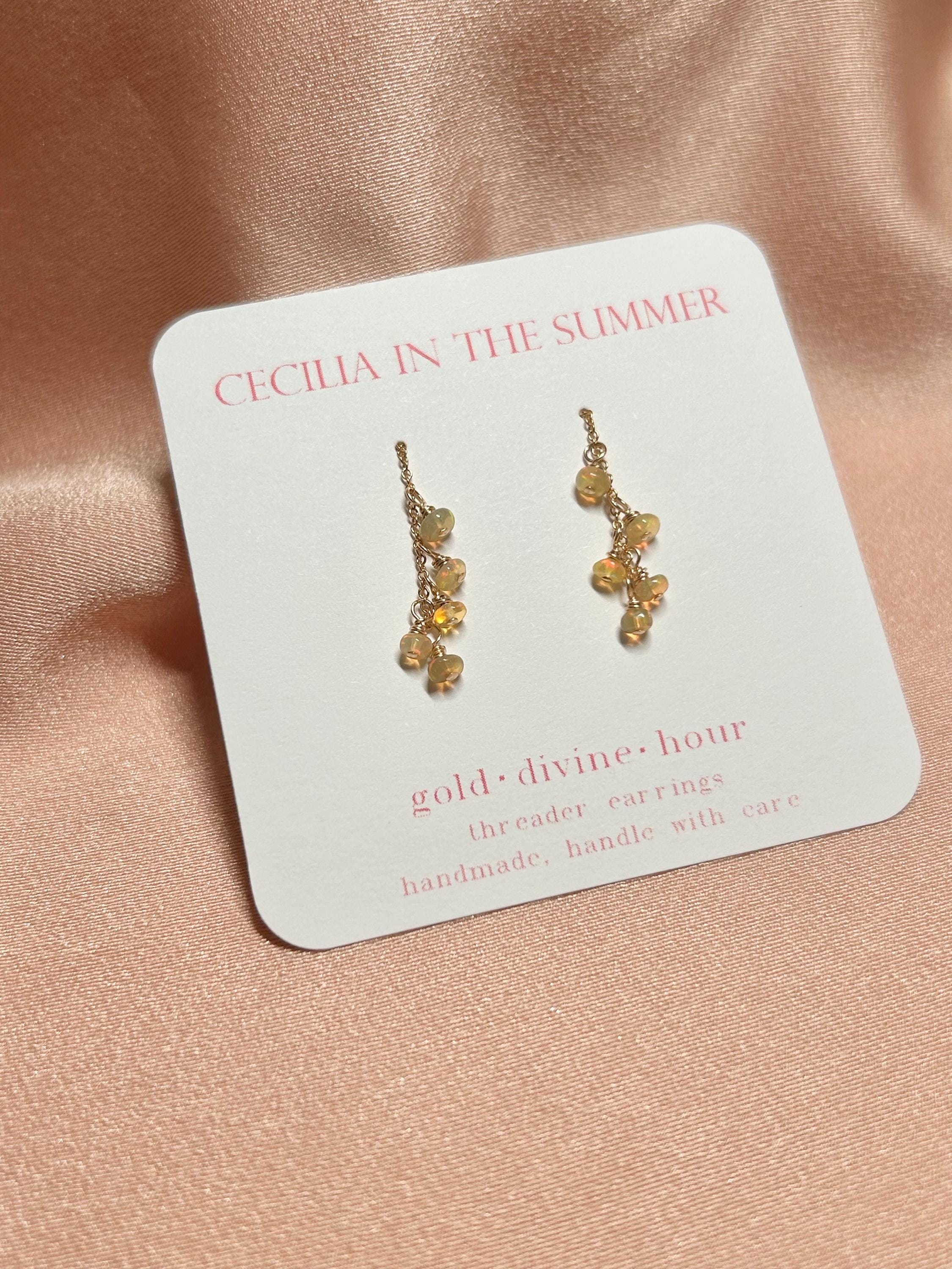Our Bells Opal Threader Earrings ~ 14kt Gold Filled