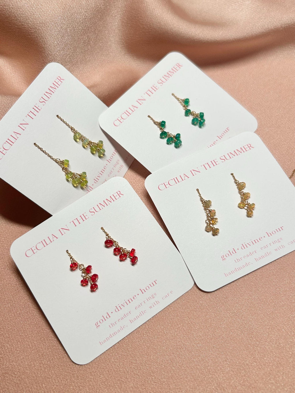 Our Bells Opal Threader Earrings ~ 14kt Gold Filled