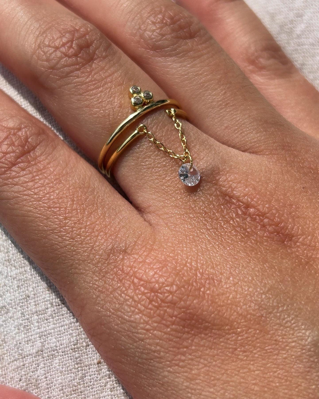 Lenn Chain Gem ~ Adjustable Ring
