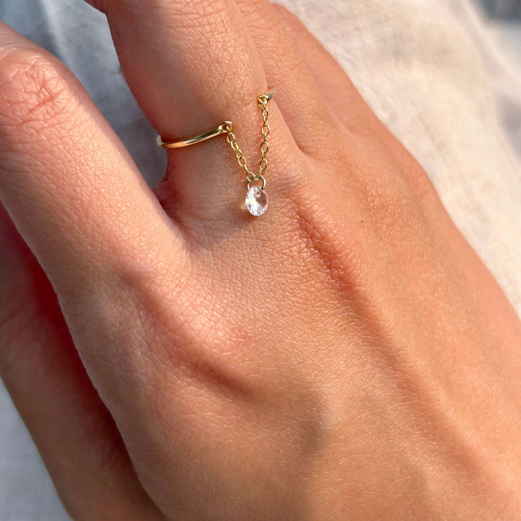 Lenn Chain Gem ~ Adjustable Ring
