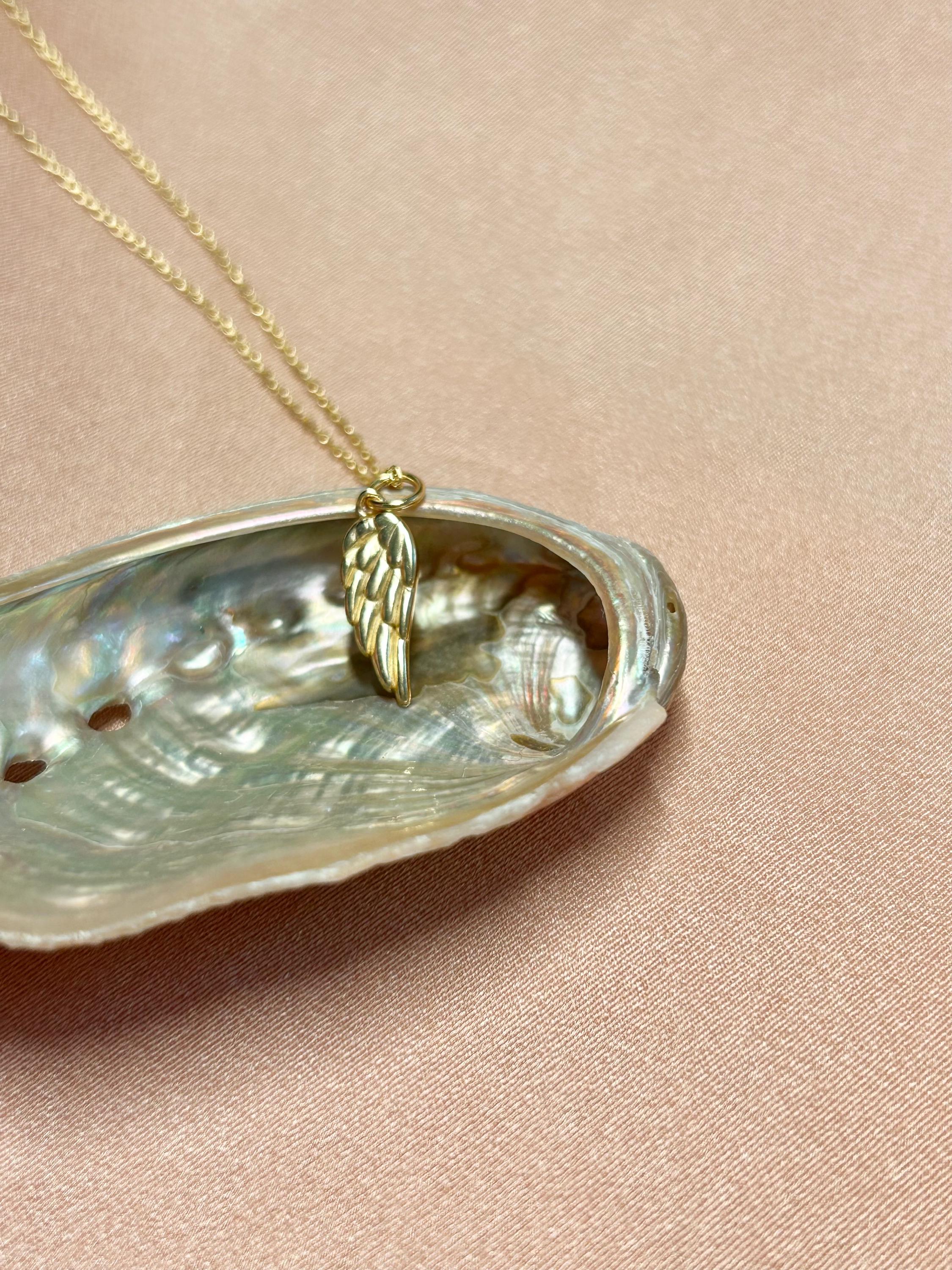 Angel Wing Pendant Vermeil Necklace