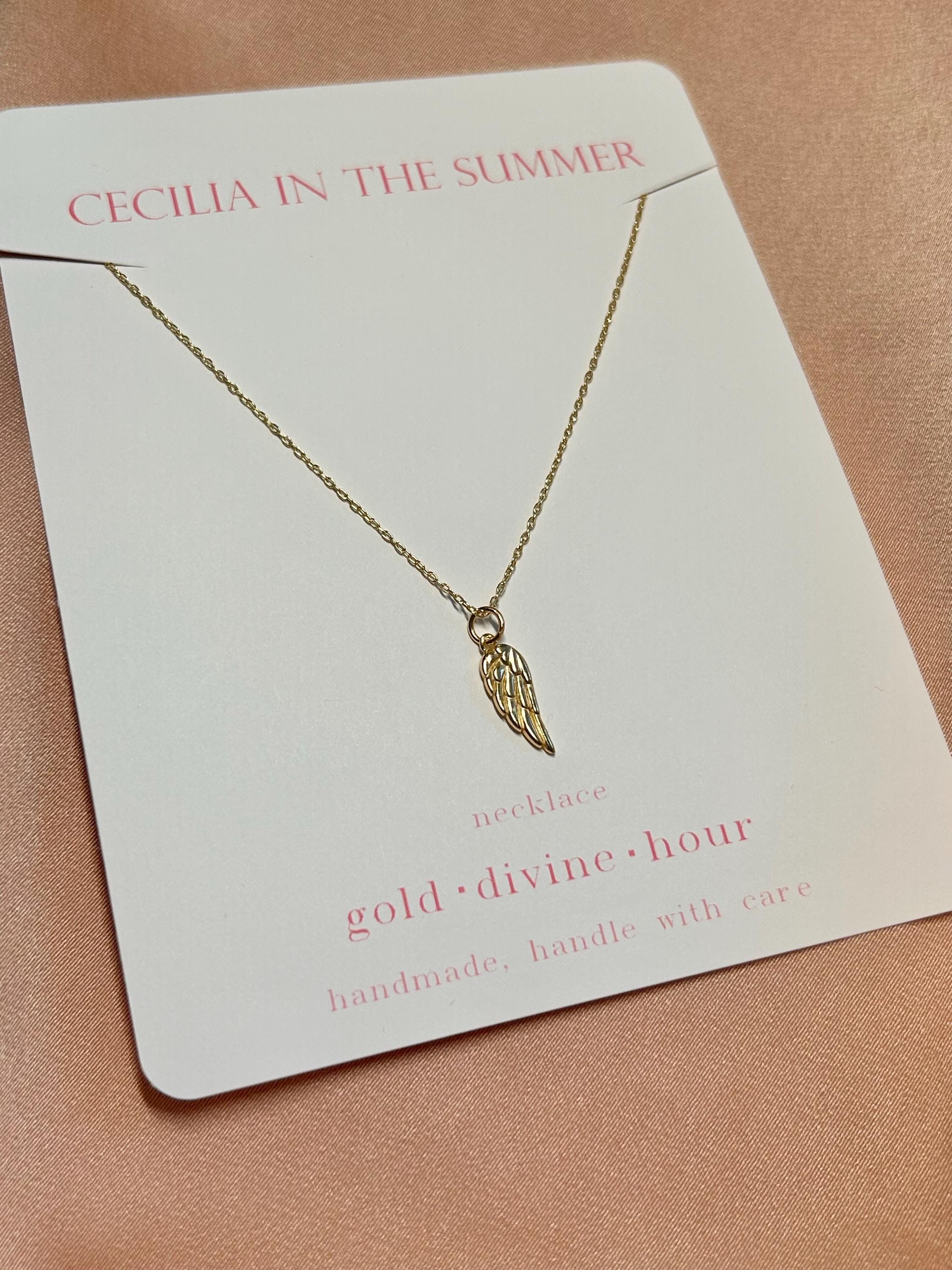 Angel Wing Pendant Vermeil Necklace
